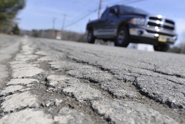 Road damage on Route 2 in Carmel in April 2011. Road damage on Route 2 in Carmel in April 2011.