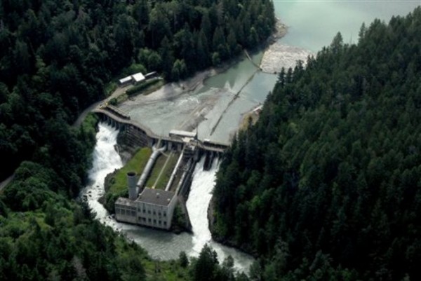Dignitaries will gather at the Elwha Dam on the Elwha River west of Port Angeles, Wash., on Saturday, Sept. 17, 2011, to celebrate the beginning of the process to dismantle the dam and the Glines Canyon Dam further upstream as part of a project to restore the river and bring back runs of native salmon. Dignitaries will gather at the Elwha Dam on the Elwha River west of Port Angeles, Wash., on Saturday, Sept. 17, 2011, to celebrate the beginning of the process to dismantle the dam and the Glines Canyon Dam further upstream as part of a project to restore the river and bring back runs of native salmon.