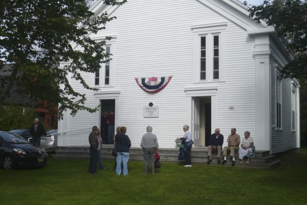 Rockville residents gathered at the Rockville Community Chapel last Sunday to hear a presentation by local historian Vernon B. Hunter, a descendant of the village’s founders. The chapel is the sole remaining public building in the community and is celebrating its 150th anniversary. Rockville residents gathered at the Rockville Community Chapel last Sunday to hear a presentation by local historian Vernon B. Hunter, a descendant of the village’s founders. The chapel is the sole remaining public building in the community and is celebrating its 150th anniversary.