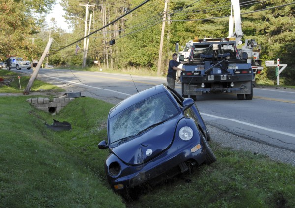 A bee that flew in through a window and startled a 17-year-old female driver was cited as the cause of a car crash around 4:30 p.m. Tuesday on Main Road North in which a late model Volkswagen Beetle, two mailboxes and a utility pole were damaged. No charges are anticipated in connection with the crash. A bee that flew in through a window and startled a 17-year-old female driver was cited as the cause of a car crash around 4:30 p.m. Tuesday on Main Road North in which a late model Volkswagen Beetle, two mailboxes and a utility pole were damaged. No charges are anticipated in connection with the crash.