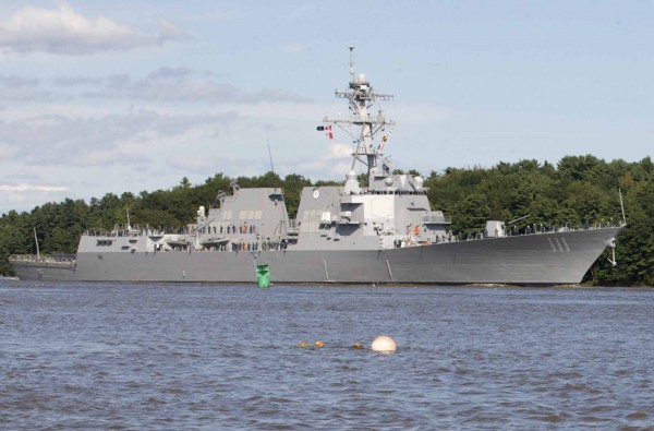 The USS Spruance, DDG-111, departs Bath Iron Works Thursday and makes its way down the Kennebec River to the sea. The USS Spruance, DDG-111, departs Bath Iron Works Thursday and makes its way down the Kennebec River to the sea.