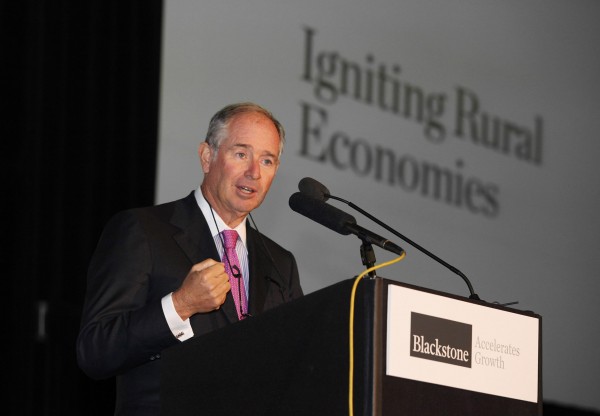 Stephen A. Schwarzman, chairman, CEO and co-founder of Blackstone, one of the world's top investment firms, speaks Friday, Oct. 7, 2011, at the unveiling of the Blackstone Accelerates Growth initiative at Brunswick Landing in Brunswick, Maine. Stephen A. Schwarzman, chairman, CEO and co-founder of Blackstone, one of the world's top investment firms, speaks Friday, Oct. 7, 2011, at the unveiling of the Blackstone Accelerates Growth initiative at Brunswick Landing in Brunswick, Maine.
