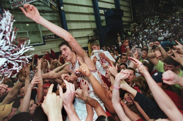 Bangor senior captain Joe Campbell is carried on the court after making a last-second winning basket to defeat Deering 57-56 on St. Patrick's Day 2001 as the Rams claimed their second-straight Class A state championship. Bangor senior captain Joe Campbell is carried on the court after making a last-second winning basket to defeat Deering 57-56 on St. Patrick's Day 2001 as the Rams claimed their second-straight Class A state championship.