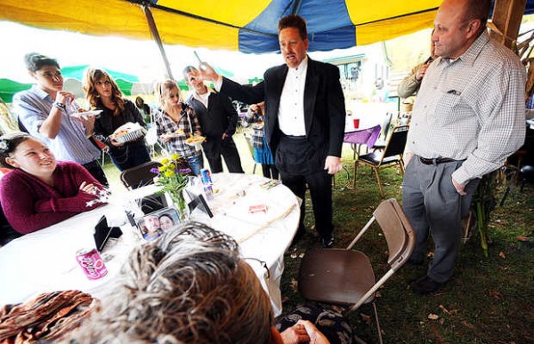 Steve Cornish of Lewiston entertains wedding guests with magic tricks during a lull in the festivities recently in Lewiston. Cornish, whom calls himself "The Great Stephan," claims to be one of the few wedding DJ and magician combos in the state of Maine. Steve Cornish of Lewiston entertains wedding guests with magic tricks during a lull in the festivities recently in Lewiston. Cornish, whom calls himself "The Great Stephan," claims to be one of the few wedding DJ and magician combos in the state of Maine.
