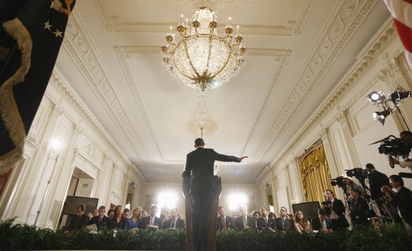 President Barack Obama gestures during a news conference in the East Room of the White House in Washington, Thursday, Oct. 6, 2011. President Barack Obama gestures during a news conference in the East Room of the White House in Washington, Thursday, Oct. 6, 2011.