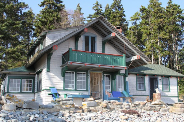 Christmas Tree House is 17 by 18 feet and faces the open ocean in Port Clyde. It's a Swiss Chalet built by Russell Porter around 1909. Christmas Tree House is 17 by 18 feet and faces the open ocean in Port Clyde. It's a Swiss Chalet built by Russell Porter around 1909.