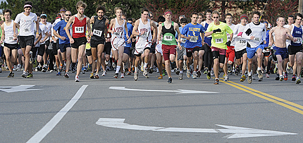 Runners jockey for position at the start of the 30th annual Turkey Trot three-mile road race in Brewer Sunday afternoon, Nov. 20, 2011. Runners jockey for position at the start of the 30th annual Turkey Trot three-mile road race in Brewer Sunday afternoon, Nov. 20, 2011.