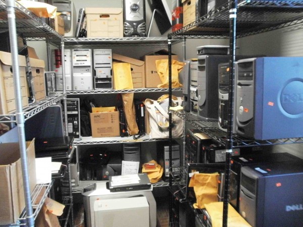 Computers and other electronic devices are stacked to the ceiling in several evidence rooms at the Maine State Police's Computer Crimes Unit in Vassalboro recently. The unit — tasked with investigating child sexual abuse, exploitation and trafficking crimes as well as other computer-based offenses — have had to backlog some pending investigations because there are't enough forensic investigators. Computers and other electronic devices are stacked to the ceiling in several evidence rooms at the Maine State Police's Computer Crimes Unit in Vassalboro recently. The unit — tasked with investigating child sexual abuse, exploitation and trafficking crimes as well as other computer-based offenses — have had to backlog some pending investigations because there are't enough forensic investigators.
