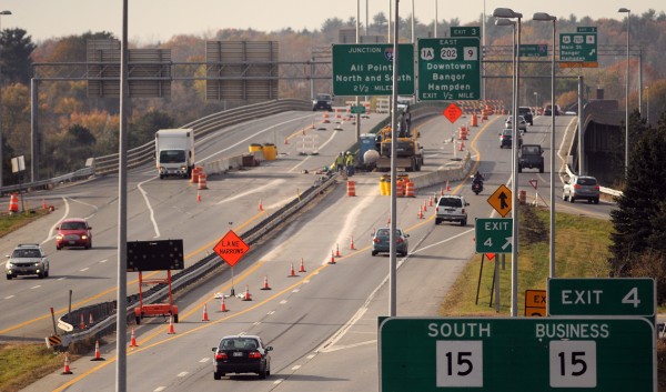 The construction on the I-395 bridge over the Penobscot River is drawing to a close. The construction on the I-395 bridge over the Penobscot River is drawing to a close.