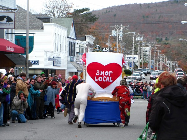 A team from Side Street Cafe in Bar Harbor pushes their bed, dubbed the "Side Street Roller," toward the finish line on Saturday, Nov. 12, 2011, during the annual Bar Harbor bed races competition. Although the team did not have the fastest time, they did win the award from the best bed. A team from Side Street Cafe in Bar Harbor pushes their bed, dubbed the "Side Street Roller," toward the finish line on Saturday, Nov. 12, 2011, during the annual Bar Harbor bed races competition. Although the team did not have the fastest time, they did win the award from the best bed.