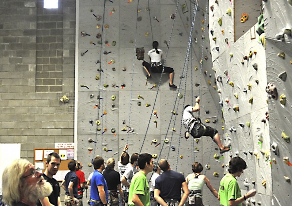 Competitors gather at ROCKFEST indoor wall climbing competition last Saturday held by the students in the Adventure Recreation and Tourism program at Washington County Community College in Calais. Competitors gather at ROCKFEST indoor wall climbing competition last Saturday held by the students in the Adventure Recreation and Tourism program at Washington County Community College in Calais.
