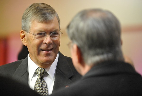 John Bragg, chairman of the board of Bangor-based N.H. Bragg, catches up with Dr. Shaun N. Dowd (right) during the reception preceding the annual Bangor Region Chamber of Commerce Dinner at the Bangor Civic Center Thursday evening, Jan. 19, 2012. Bragg is this year's recipient of the chamber's Norbert X. Dowd Award for his contributions to Greater Bangor's economy and quality of life. Dr. Dowd is a son of the late Norbert X. Dowd. John Bragg, chairman of the board of Bangor-based N.H. Bragg, catches up with Dr. Shaun N. Dowd (right) during the reception preceding the annual Bangor Region Chamber of Commerce Dinner at the Bangor Civic Center Thursday evening, Jan. 19, 2012. Bragg is this year's recipient of the chamber's Norbert X. Dowd Award for his contributions to Greater Bangor's economy and quality of life. Dr. Dowd is a son of the late Norbert X. Dowd.