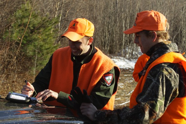 Warden Jonathan Parker interacting with a hunter during filming of "North Woods Law" during deer season. The Animal Planet TV show that focuses on the Maine Warden Service debuts March 16. Warden Jonathan Parker interacting with a hunter during filming of "North Woods Law" during deer season. The Animal Planet TV show that focuses on the Maine Warden Service debuts March 16.
