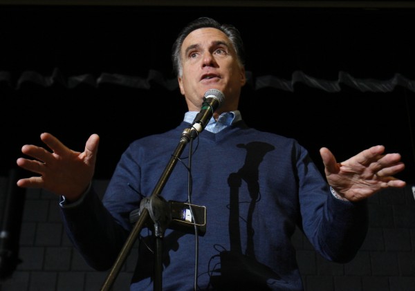 Republican presidential candidate Mitt Romney speaks at a caucus, Saturday, Feb. 11, 2012, in Portland. Republican presidential candidate Mitt Romney speaks at a caucus, Saturday, Feb. 11, 2012, in Portland.