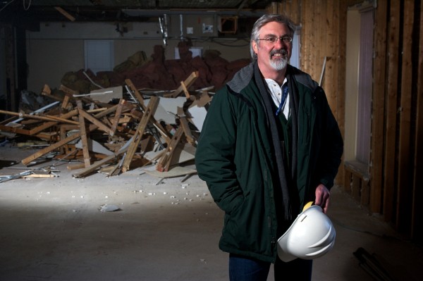 Preble Street Executive Director Mark Swann stands amid rennovation debris at his organization's new teen homeless shelter in Portland on Tuesday Feb. 28, 2012, due to open in September. Swann is a finalist in the Congressional Medal of Honor Foundation's Service Before Self Honors. Preble Street Executive Director Mark Swann stands amid rennovation debris at his organization's new teen homeless shelter in Portland on Tuesday Feb. 28, 2012, due to open in September. Swann is a finalist in the Congressional Medal of Honor Foundation's Service Before Self Honors.