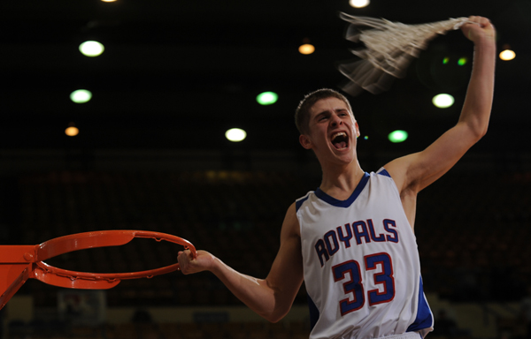 Jonesport-Beals Matthew Alley swings the net over his head after his team won the Class D Eastern Maine finals at the Bangor Auditorium on Saturday, Feb. 25, 2012. Jonesport-Beals Matthew Alley swings the net over his head after his team won the Class D Eastern Maine finals at the Bangor Auditorium on Saturday, Feb. 25, 2012.