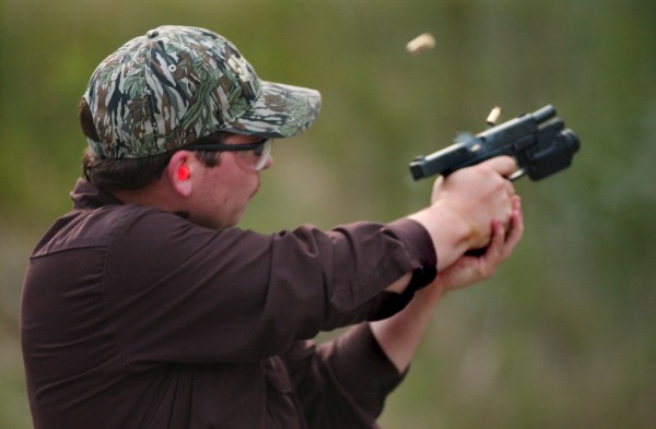 "It's kind of a hobby. It's fun and relaxing," said Brian Jonah of Hampden before some target practice in June 2008 at the Hampden Rifle and Pistol Club. "It's kind of a hobby. It's fun and relaxing," said Brian Jonah of Hampden before some target practice in June 2008 at the Hampden Rifle and Pistol Club.