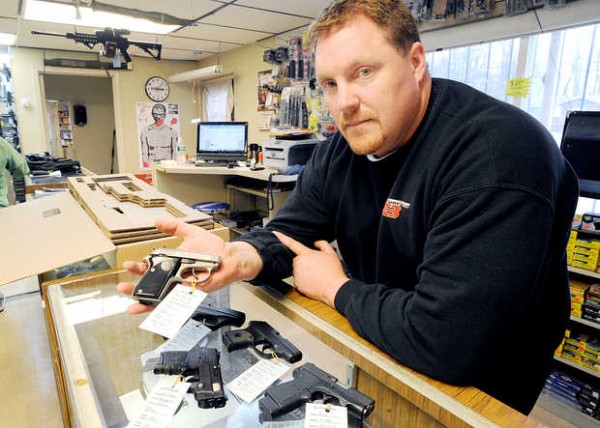 Handgun and rifle sales are up at G3 Firearms in Turner, owner Chris Jordan said. "The phone started ringing 20 minutes before the shop opened and within 40 minutes, we were looking for seven different guns that I don't have in the shop," Jordan said. Handgun and rifle sales are up at G3 Firearms in Turner, owner Chris Jordan said. "The phone started ringing 20 minutes before the shop opened and within 40 minutes, we were looking for seven different guns that I don't have in the shop," Jordan said.