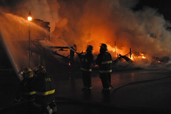 Firefighters from eight departments from Maine and New Brunswick fought a major fire in downtown Fort Kent early Sunday morning.
Firefighters from eight departments from Maine and New Brunswick fought a major fire in downtown Fort Kent early Sunday morning.