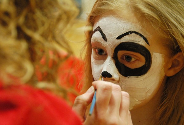 Kortnie Trott of Lincoln has her face painted like a puppys by Michelle Russell, director of the Lincoln KidCare America After-School Mentoring Program, at the annual Lincoln Lakes Region Chamber of Commerce Expo at Mattanawcook Academy on April 10, 2010. Kortnie Trott of Lincoln has her face painted like a puppys by Michelle Russell, director of the Lincoln KidCare America After-School Mentoring Program, at the annual Lincoln Lakes Region Chamber of Commerce Expo at Mattanawcook Academy on April 10, 2010.
