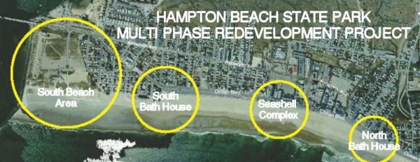Hampton Beach State Park in New Hampshire has had new facilities such as bathhouses built through a $14.5 million project as part of long-term master plan. Hampton Beach State Park in New Hampshire has had new facilities such as bathhouses built through a $14.5 million project as part of long-term master plan.