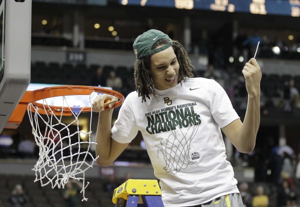 Baylor center Brittney Griner cuts the net down after the NCAA women's basketball championship game against Notre Dame in Denver Tuesday night, April 3, 2012. Baylor won the championship 80-61. Baylor center Brittney Griner cuts the net down after the NCAA women's basketball championship game against Notre Dame in Denver Tuesday night, April 3, 2012. Baylor won the championship 80-61.