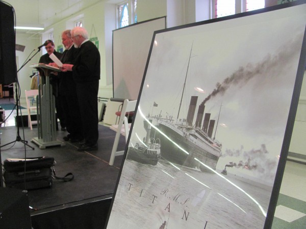 Attendees at a remembrance ceremony of the sinking of the Titanic Saturday, April 14, 2012 at the Maine Irish Heritage Center in Portland, participated in religious ceremonies that mirrored what happened aboard the ship on Easter Sunday in 1912, which is the day it hit the iceberg. Attendees at a remembrance ceremony of the sinking of the Titanic Saturday, April 14, 2012 at the Maine Irish Heritage Center in Portland, participated in religious ceremonies that mirrored what happened aboard the ship on Easter Sunday in 1912, which is the day it hit the iceberg.