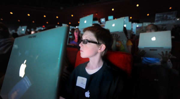 Sean Doughty, 13, of the Sacopee Valley Middle School in Hiram sits with his Apple laptop in 2012. Students will start using Hewlett Packard computers beginning in the fall of 2013. Sean Doughty, 13, of the Sacopee Valley Middle School in Hiram sits with his Apple laptop in 2012. Students will start using Hewlett Packard computers beginning in the fall of 2013.