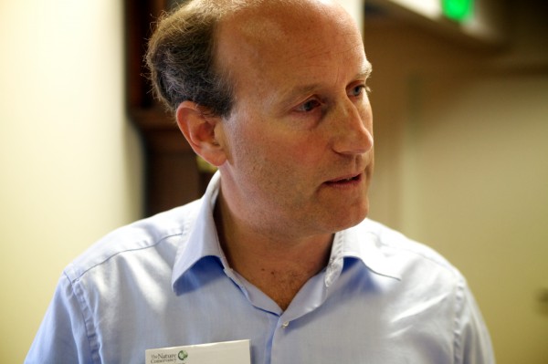 Michael Tetreault, executive director for the Maine chapter of the Nature Conservancy, talks about a new conservation deal protecting lands surrounding Moosehead Lake at a press conference in Portland on Tuesday, May 15, 2012. Michael Tetreault, executive director for the Maine chapter of the Nature Conservancy, talks about a new conservation deal protecting lands surrounding Moosehead Lake at a press conference in Portland on Tuesday, May 15, 2012.