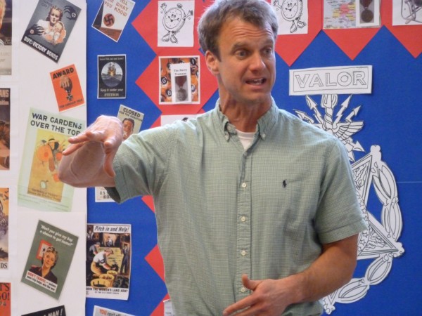 Sixth-grade teacher Jim Morse gestures emphatically during a social studies class at Camden-Rockport Middle School recently. Male teachers make up less than a third of all teachers in Maine -- which is more than most states. Maine is 12th in the nationin the number of male teachers. Sixth-grade teacher Jim Morse gestures emphatically during a social studies class at Camden-Rockport Middle School recently. Male teachers make up less than a third of all teachers in Maine -- which is more than most states. Maine is 12th in the nationin the number of male teachers.