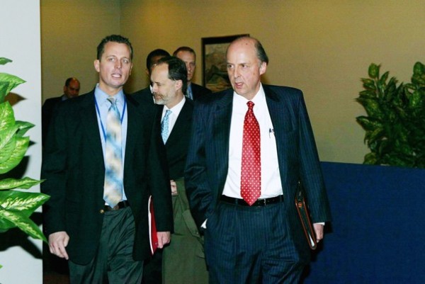 Richard Grenell, left, in 2003 with U.S. Ambassador John Negroponte. Richard Grenell, left, in 2003 with U.S. Ambassador John Negroponte.