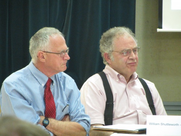 Five-Town Community School District Superintendent William Shuttleworth (left) speaks during a Monday evening meeting of the board of directors from school districts from Waldoboro to Islesboro. Five-Town Community School District Superintendent William Shuttleworth (left) speaks during a Monday evening meeting of the board of directors from school districts from Waldoboro to Islesboro.