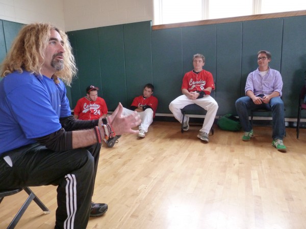 Teacher Chris Audet leads the Wolfpack, an anti-drug student group, through a discussion. The Wolfpack was established this year to bring high school students into middle school classrooms to talk about why they don't drink or use drugs. Teacher Chris Audet leads the Wolfpack, an anti-drug student group, through a discussion. The Wolfpack was established this year to bring high school students into middle school classrooms to talk about why they don't drink or use drugs.