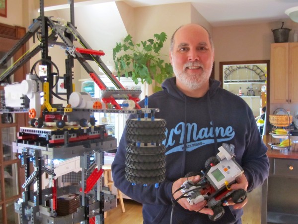Tom Bickford, Director of Maine Robotics, at home with various LEGO creations. Tom Bickford, Director of Maine Robotics, at home with various LEGO creations.