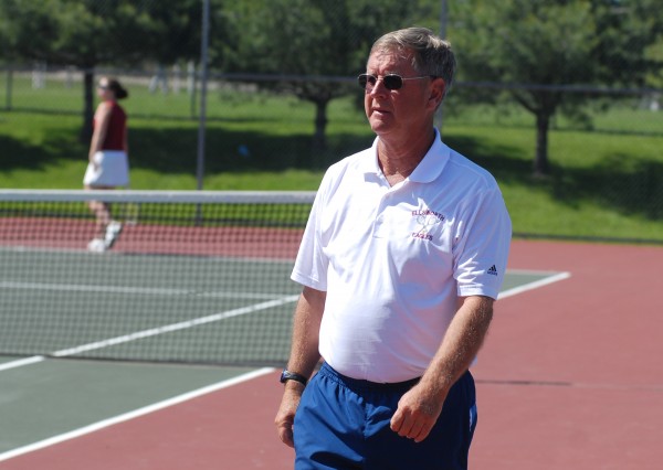 Ellsworth tennis coach Brian Higgins is shown before a match against Hermon on June 1, 2012. Higgins celebrated his 600th victory Friday afternoon. Ellsworth tennis coach Brian Higgins is shown before a match against Hermon on June 1, 2012. Higgins celebrated his 600th victory Friday afternoon.