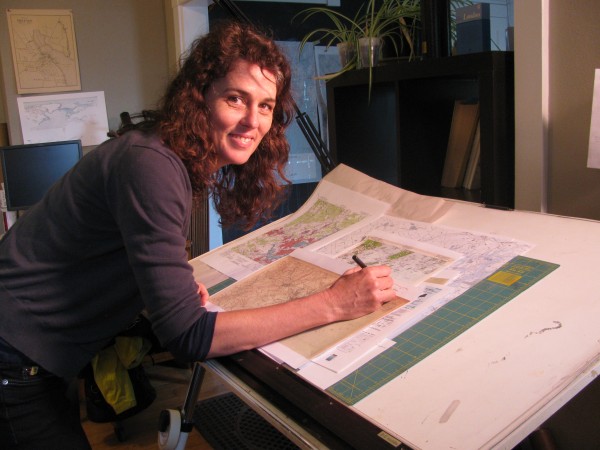 Margo Carpenter of Hartdale Maps at work in Belfast recently. Margo Carpenter of Hartdale Maps at work in Belfast recently.