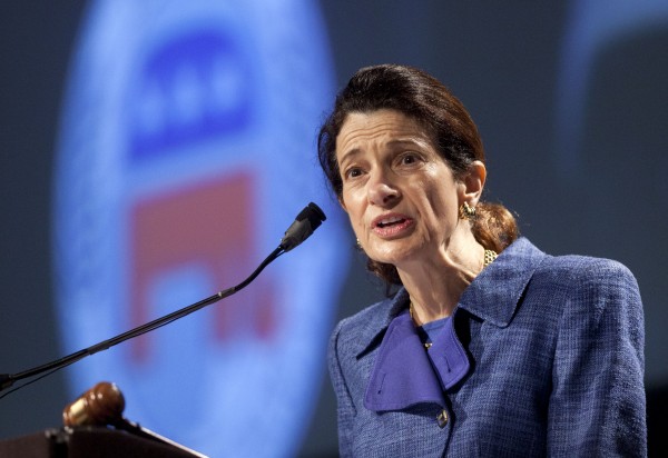 Sen. Olympia Snowe, R-Maine, speaks at the Maine Republican Convention at the Augusta Civic Center in Augusta on Sunday, May 6, 2012. Sen. Olympia Snowe, R-Maine, speaks at the Maine Republican Convention at the Augusta Civic Center in Augusta on Sunday, May 6, 2012.