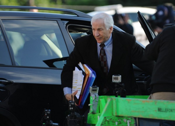 Former Penn State University assistant football coach Jerry Sandusky arrives for the third day his trial at the Centre County Courthouse in Bellefonte, Pa., Wednesday, June 13, 2012. Sandusky faces 52 counts of child sex-abuse involving 10 boys over a 15-year span Former Penn State University assistant football coach Jerry Sandusky arrives for the third day his trial at the Centre County Courthouse in Bellefonte, Pa., Wednesday, June 13, 2012. Sandusky faces 52 counts of child sex-abuse involving 10 boys over a 15-year span