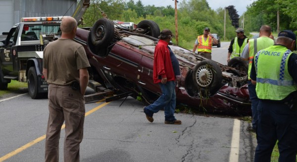 Pittsfield police and state police responded to a vehicle rollover shortly before 1 p.m. Tuesday, June 26, 2012. Pittsfield police and state police responded to a vehicle rollover shortly before 1 p.m. Tuesday, June 26, 2012.