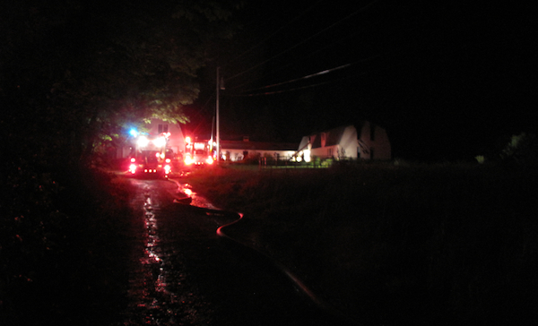 Firefighters responded to a two-story structure fire at a residence in Stetson on Saturday. Firefighters responded to a two-story structure fire at a residence in Stetson on Saturday.