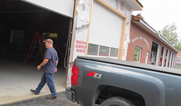 Bob Richards, director of Belfast's public works department, walks into the addition to the Belfast Fire Station on Tuesday evening. Bob Richards, director of Belfast's public works department, walks into the addition to the Belfast Fire Station on Tuesday evening.