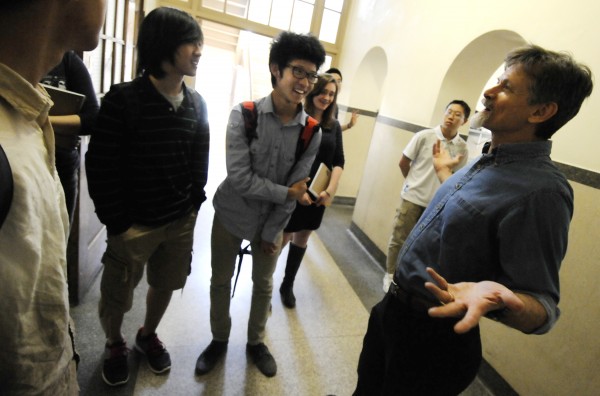 Craig Butler, director of John Bapst Memorial High School's international program, gathers with students who hail from China, South Korea, Vietnam and England Friday afternoon, June 1, 2012. Craig Butler, director of John Bapst Memorial High School's international program, gathers with students who hail from China, South Korea, Vietnam and England Friday afternoon, June 1, 2012.