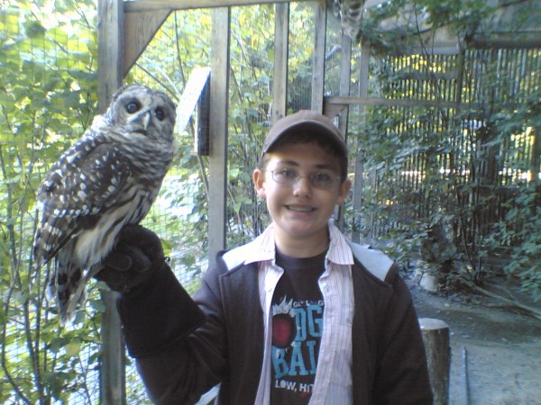 Michael "Mikey" Vittum III holds Pappy, a barred owl he cared for at Birdsacre wildlife refuge in Ellsworth in September of 2007. Michael "Mikey" Vittum III holds Pappy, a barred owl he cared for at Birdsacre wildlife refuge in Ellsworth in September of 2007.