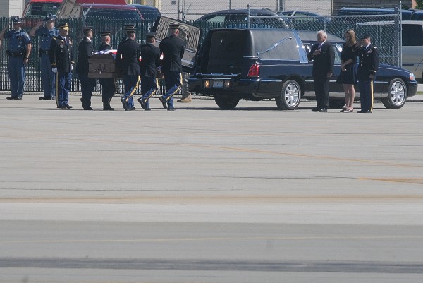 The remains of Newport Army pilot, Capt. John "Jay" Brainard III of Newport were returned to Maine on Thursday morning, June 14, 2012. After plane-side honors, his casket was taken by motorcade to Newport. The remains of Newport Army pilot, Capt. John "Jay" Brainard III of Newport were returned to Maine on Thursday morning, June 14, 2012. After plane-side honors, his casket was taken by motorcade to Newport.