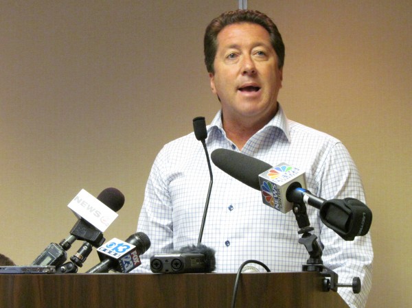 Kevin Hancock, president and CEO of Hancock Lumber, addresses reporters Monday morning, July 30, 2012, in Portland. Hancock was one of eight Maine business leaders to hold a press conference defending U.S. Senate candidate Angus King against what they described as a "misleading" advertisement run by the U.S. Chamber of Commerce. Kevin Hancock, president and CEO of Hancock Lumber, addresses reporters Monday morning, July 30, 2012, in Portland. Hancock was one of eight Maine business leaders to hold a press conference defending U.S. Senate candidate Angus King against what they described as a "misleading" advertisement run by the U.S. Chamber of Commerce.