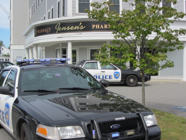 Rockland police responded Tuesday afternoon, July 31, 2012 to a reported robbery at Jensen's Pharmacy. Rockland police responded Tuesday afternoon, July 31, 2012 to a reported robbery at Jensen's Pharmacy.