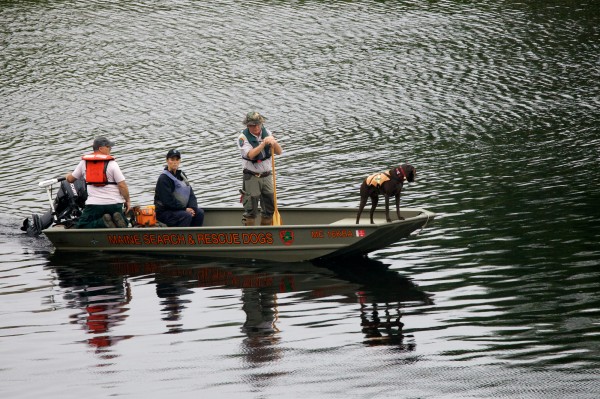 A Maine search and rescue dog team scours the Kennebec River between Waterville and Winslow on Tuesday July 17, 2012, looking for missing toddler Ayla Reynolds. A Maine search and rescue dog team scours the Kennebec River between Waterville and Winslow on Tuesday July 17, 2012, looking for missing toddler Ayla Reynolds.
