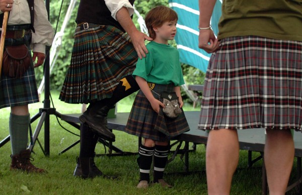 Conrad Burke, 5, of Thomaston prepares to compete alongside the men, including his father, Christopher burke (second from left), in the Men in Kilts Competition at the Maine Celtic Celebration in Belfast in July 2009. Conrad Burke, 5, of Thomaston prepares to compete alongside the men, including his father, Christopher burke (second from left), in the Men in Kilts Competition at the Maine Celtic Celebration in Belfast in July 2009.