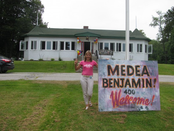 Social justice activist and CodePink co-founder Medea Benjamin came to the Waldo County Shrine Club in Belfast Saturday on her book tour through Maine. Social justice activist and CodePink co-founder Medea Benjamin came to the Waldo County Shrine Club in Belfast Saturday on her book tour through Maine.