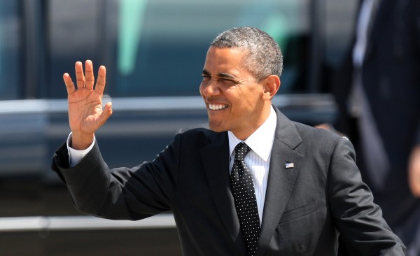 President Barack Obama waves upon his arrival, Tuesday, July 24, 2012, at the 142nd Fighter Wing Oregon Air National Guard Base, in Portland, Ore. Obama has arrived in Oregon to raise money for his re-election campaign. President Barack Obama waves upon his arrival, Tuesday, July 24, 2012, at the 142nd Fighter Wing Oregon Air National Guard Base, in Portland, Ore. Obama has arrived in Oregon to raise money for his re-election campaign.